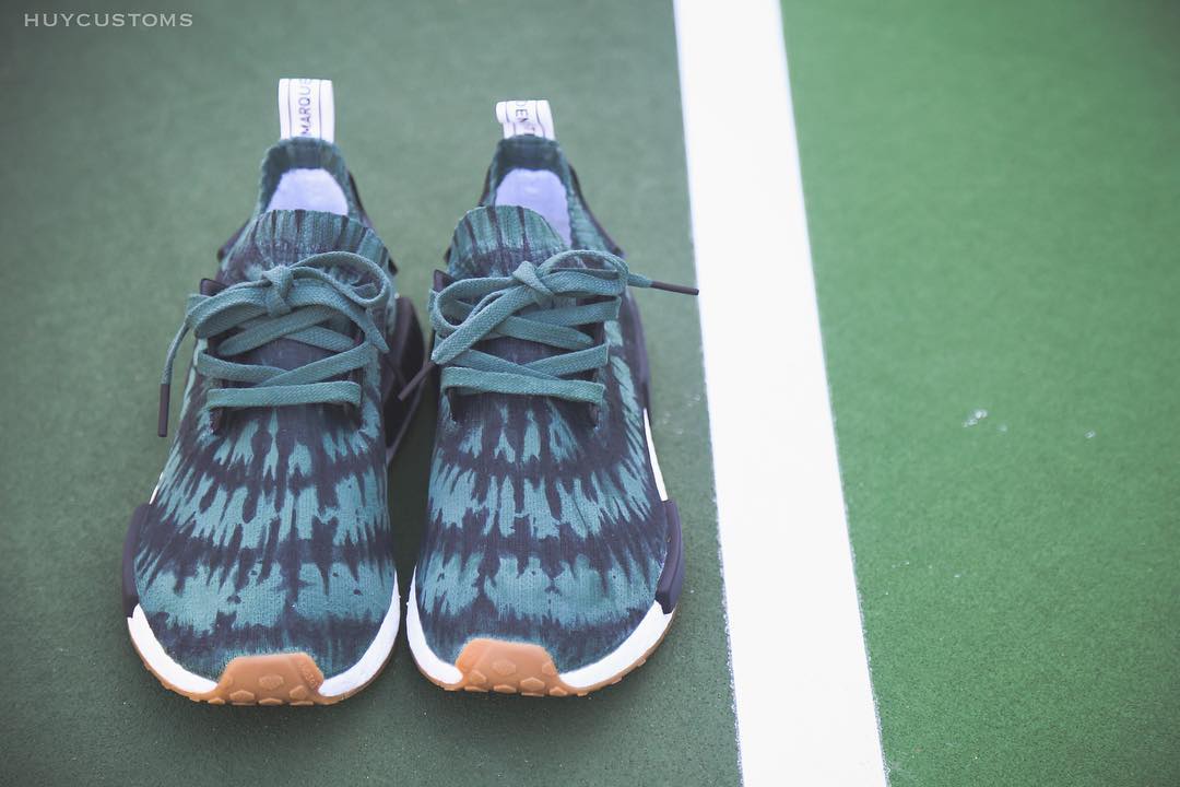 NICE KICKS X adidas NMD PK RUNNER (Olive Tie Dye) Custom NICE KICKS X adidas NMD PK RUNNER (Olive Tie Dye) Custom